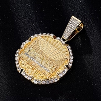 Pendentif Médaille Design Dernière Cène avec Chaîne Brillante, Bijou Chrétien pour Mariages, Espoir, Foi, Prière, Cadeau Religieux