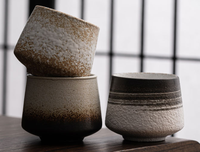 Tasse à café en céramique de style rétro japonais créative de 200 ml, tasse à thé personnalisée avec poterie rustique, tasses à espresso et à latte