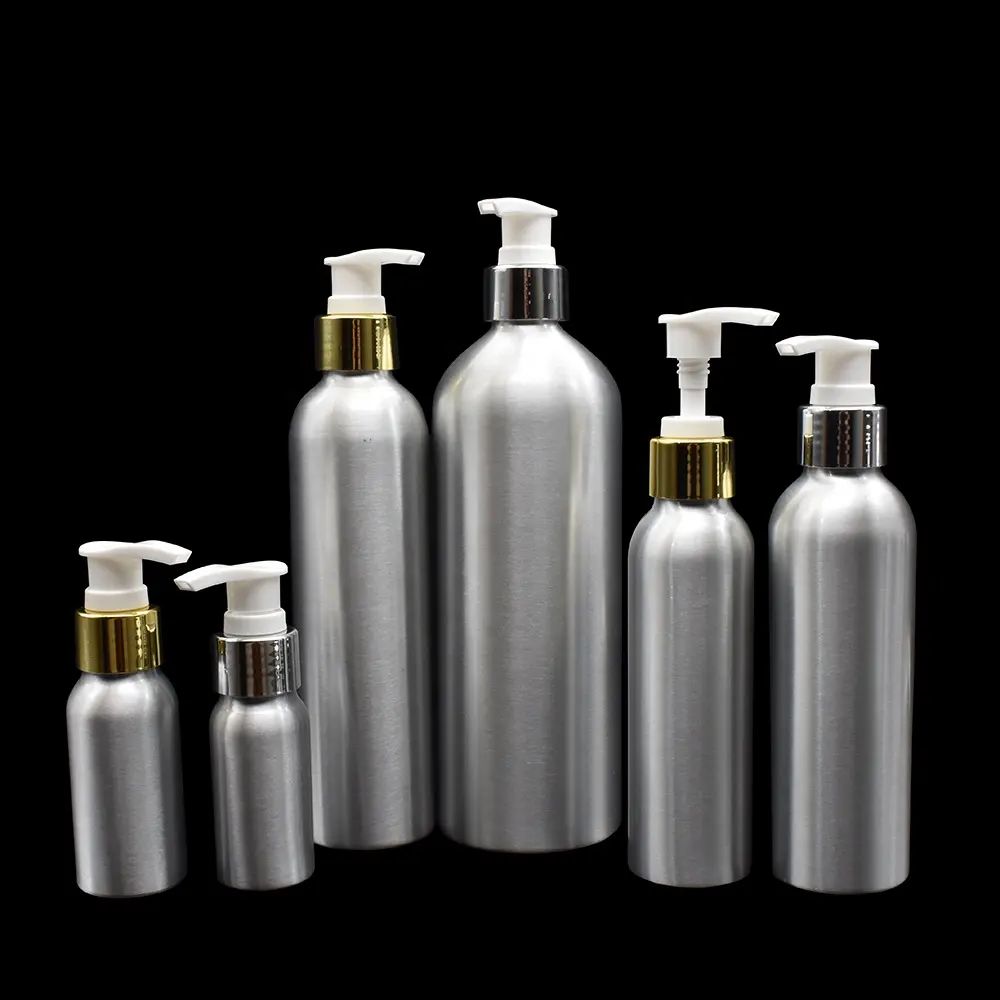 Grosir botol Losion aluminium 30ml 50ml 100ml 120ml 150ml 200ml 250ml 500ml botol semprot aluminium 4oz botol Losion aluminium