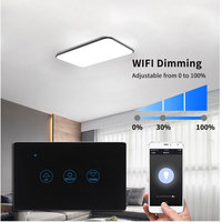 Appareils Domestiques Intelligents, Interrupteur Wifi Noir 3 Gangs avec Ligne Neutre, Compatible avec Google Home, Interrupteur Intelligent Tuya