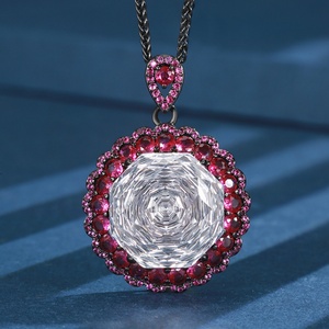 Parure de bijoux tendance en cuivre écologique, hypoallergénique, inaltérable et résistante à l'eau, avec collier et bague tournesol en zircon rose 18MM pour femme - Product Image 5