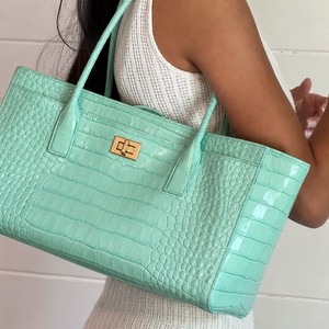 Nuevo Bolso de Mano Verde Menta 2026, Bolso de Hombro de Lujo con Diseño de Cocodrilo, Bolso Tote de Gran Capacidad, Catálogo de Bolsos de Diseñador - Product Image 3