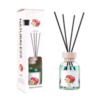 Diffuseur d'arômes en verre miniature mignon 130 ml avec bâtonnets en rotin noir, cadeau parfumé pour la maison, chambre et salle de bain
