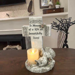 Style religieux croix résine <span class=keywords><strong>pierre</strong></span> <span class=keywords><strong>tombale</strong></span> protection de l'environnement <span class=keywords><strong>Souvenir</strong></span> de Noël avec texte - Product Image 5