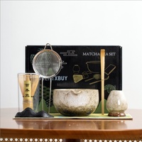 Service à thé Matcha de vente chaude ensemble de fouet en bambou bol à thé en céramique service à thé Matcha de style japonais pour la cérémonie