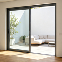 Porte coulissante en aluminium et verre, lisse, anti-humidité, anti-moisissure, résistante à la corrosion, pour la maison, vente en gros à prix réduit