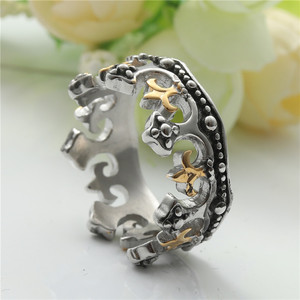 yunnique Crown <b>Ring</b> Women's Punk Fashion Stainless Steel Jewelry Gift Interlocking Color 27009 - Product Image 2