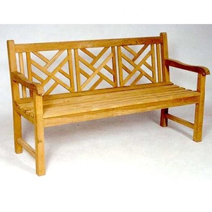 Banc de jardin en bois de teck de 20 pieds de long mobilier d'extérieur solide pour patio, parc ou hôtel extérieur - Product Image 1