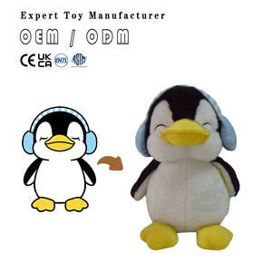 Jouets en peluche CE CPC personnalisés avec votre propre design, grand pingouin souriant, jouets en peluche apaisants pour bébé - Product Image 1