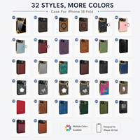 Étui en cuir de luxe pour iPhone 18 Fold, 32 styles, plusieurs couleurs, design de coque de protection, coffret cadeau