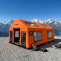 Tente de camping familiale gonflable, glamping, maille haute densité, Oxford imperméable, installation automatique