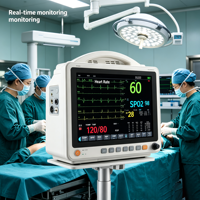 Monitor de Pacientes Portátil PM12B para UCI/Quirófano/Clínica, Pantalla TFT de 12.1 Pulgadas, Salida VGA, EtCO2 y IBP Dual Opcionales