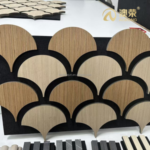 Diffusore sonoro <span class=keywords><strong>MDF</strong></span> di disegno geometrico ad alta densità fonoassorbente rivestimento flessibile in tessuto impiallacciato pannelli acustici da parete - Product Image 3