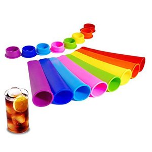 Silicone Drinking <b>Straws</b> Set Colorful <b>Reusable</b> For Kids And Adults Rainbow Design - Product Image 1