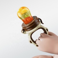Vente en gros de sucettes en silicone pour bébé, tétine à fruits en forme de lion, sucette à fruits pour nourrissons, distributeur de fruits en silicone pour bébé