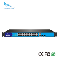 Switch Jaringan Gigabit PoE 24+2+2 Port dengan IEEE802.3af/at 52V/7.3A 380W 30W Daya Port Maks QoS SNMP Kapasitas 56Gbps Tersedia