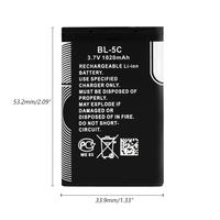 Batterie 1200mAh BL-5C BL5J BL 5J pour Nokia 5230 5233 5800 3020 XpressMusic N900 C3 Lumia 520 525 530 5900