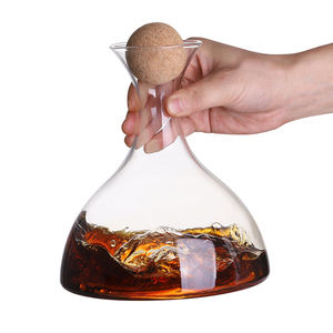 Carafe à whisky de 1000 ml avec montagne en verre borosilicate haute résistance, carafe à vin rouge avec bouchon en forme de boule, logo personnalisé - Product Image 5