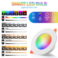 Downlight LED contrôlé par l'application Smart Life, lampe encastrée Tuya BT RGBCW pour l'éclairage de toute la maison