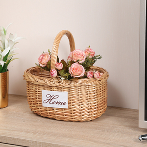 Set da picnic in <span class=keywords><strong>vimini</strong></span> di salice economico <span class=keywords><strong>cesto</strong></span> di <span class=keywords><strong>fiori</strong></span>/frutta cestini shopper di colore naturale - Product Image 4