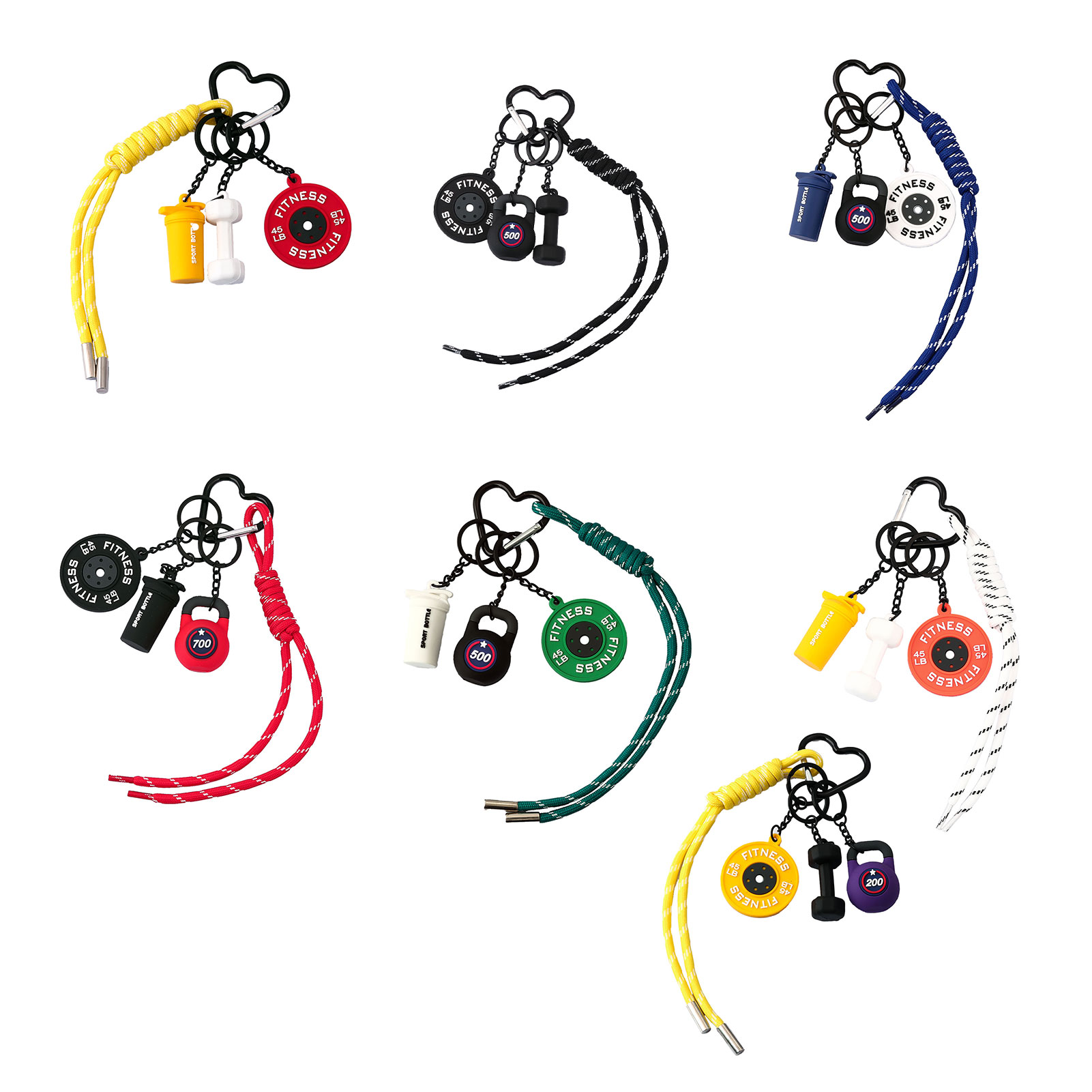Gym Keychain Fitness Keychain 3D Rubber Design - Main Image