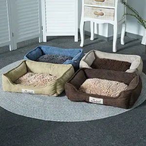 Cổ Sang Trọng Con Chó Đệm Bedmop Vải Lớn Lounger Lounger Pet Giường Con Chó Với Có Thể Tháo Rời Có Thể Giặt Bìa Cho Mèo Con Chó