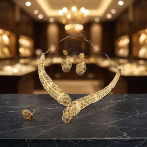 Joyería de Moda al por Mayor, Estilo Dubái, Juego de Joyería Turca, Chapado en Oro de 14K, 18K, 24K, Diseño Turco, Juego de Joyería Tradicional - Product Image 3