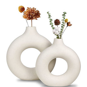 Decoración Floral Nórdica, Jarrones Rústicos para Flores, Jarrones de Cerámica de Porcelana Nórdica para Decoración del Hogar - Product Image 1