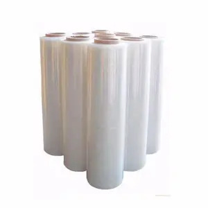 Custom Size Pallet carton wrapping package rouleau de film plastique pink pe lldpe roll machine 3 layer wrap stretch film