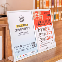 Présentoir de table de carte de boissons de menu de restaurant en acier inoxydable de haute qualité personnalisé