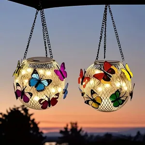 Lanterne <span class=keywords><strong>solaire</strong></span> extérieure en forme de papillon, <span class=keywords><strong>lampe</strong></span> <span class=keywords><strong>LED</strong></span> alimentée par énergie <span class=keywords><strong>solaire</strong></span>, pour jardin, balcon, cour, patio, clôture, allée, porche, décorative - Product Image 6
