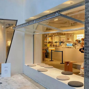 Fenêtre pliable en alliage d'aluminium avec double vitrage à ouverture verticale pour restaurant, café, boulangerie, usage domestique. - Product Image 4