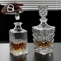 Botella de Vino Cuadrada de Cristal de 30 oz, Botella de Vodka, Licor, Whisky, Decantador de Vino