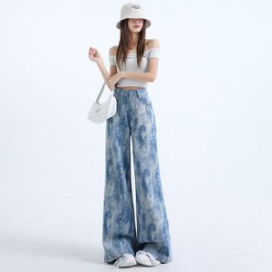 Pantalones Vaqueros de Pierna Ancha y Corte Recto, Diseño Escocés Azul Claro, Transpirables, Lavados, con Tela Brillante de Alta Gama - Product Image 2