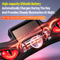 Luz de Advertencia para Coche con Ojos Malvados, Alimentada por Energía Solar, Luz Estroboscópica de Seguridad con Destello Automático, Montaje con Ventosa, Lámpara LED de Advertencia para Ventana de Coche