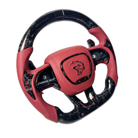 Volant de course en fibre de carbone forgée Carbon Bos avec bouton de klaxon LED pour Dodge Challenger HELLCAT Série 2001-2025