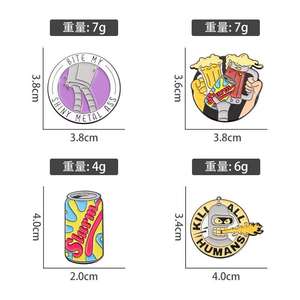 Pin de botella de Coca-Cola de dibujos animados Simpsons-Broche de aleación divertido y peculiar para accesorios de atuendo elegante - Product Image 5