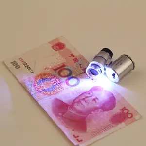 Led Mini Professionele Microscoop Pocket 60x Vergrootglas Handheld Juwelier Led Lamp Licht Loupe