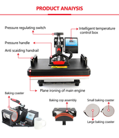 Machine d'impression de t-shirt par sublimation multicolore à ouverture automatique 28x28 Impression d'étiquettes par presse à chaud facile à utiliser utilisée/nouvelle condition-chaude
