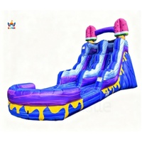 Toboggan aquatique gonflable commercial de 25 x 13 pieds sur le thème des glaces, en PVC de 18 oz, de qualité professionnelle, pour la location