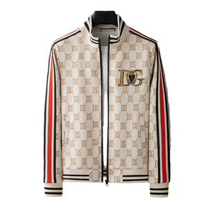 Chaqueta Universitaria Vintage Informal para Hombre de Otoño, Chaqueta de Calle con Cierre de Cremallera, 100% Poliéster, Estampada, Tejida, Lisa y Teñida - Product Image 3