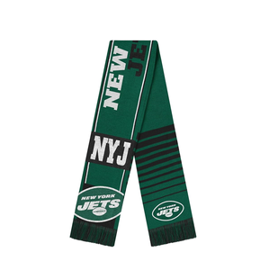Écharpe de l'équipe de football des Jets de <span class=keywords><strong>New</strong></span> <span class=keywords><strong>York</strong></span>, NFL <span class=keywords><strong>NBA</strong></span>, écharpe nationale, design personnalisé en gros, tricot extensible de haute qualité - Product Image 1