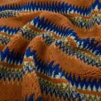 Impression de style bohème personnalisé chaud et doux bleu fausse fourrure Sherpa laine de mouton tissu polaire pour les vêtements