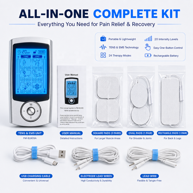 EMS Tens Unit Machine with Cupping Feature Shoulder & Neck Body & Back Massager Pain Relief Device