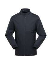 Veste softshell noire imperméable coupe-vent à col montant et fermeture éclair pour le travail en extérieur et les trajets quotidiens