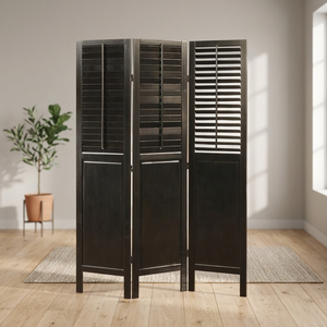Décoration d'intérieur moderne, volets pliants mobiles en bois de pin artisanal à jointures à doigts, 3 panneaux, séparateurs de pièce multicolores - Product Image 3