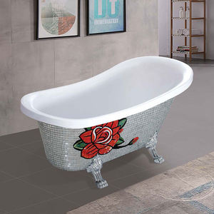 อ่างอาบน้ำอะคริลิคทรงคลาสสิกแบบตั้งพื้นสีขาวพร้อมขาสี่ขา - Product Image 5
