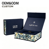 Caja de Chocolate Azul Marino Personalizada con Tapa Abatible, Cierre Magnético de Alta Gama, Impresión a Todo Color, Forro de Esponja Portátil, Embalaje de Grado Alimenticio