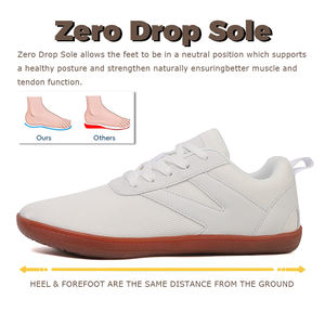 Chaussures de sport minimalistes personnalisées pour la marche, la course et l'entraînement, blanches, à bout large, zéro drop, en maille - Product Image 4