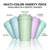 Mug de voyage réutilisable personnalisé avec logo, 15 oz, en PLA bio, anti-fuite, avec couvercle rabattable, gobelet écologique en plastique pour le bureau et l'extérieur